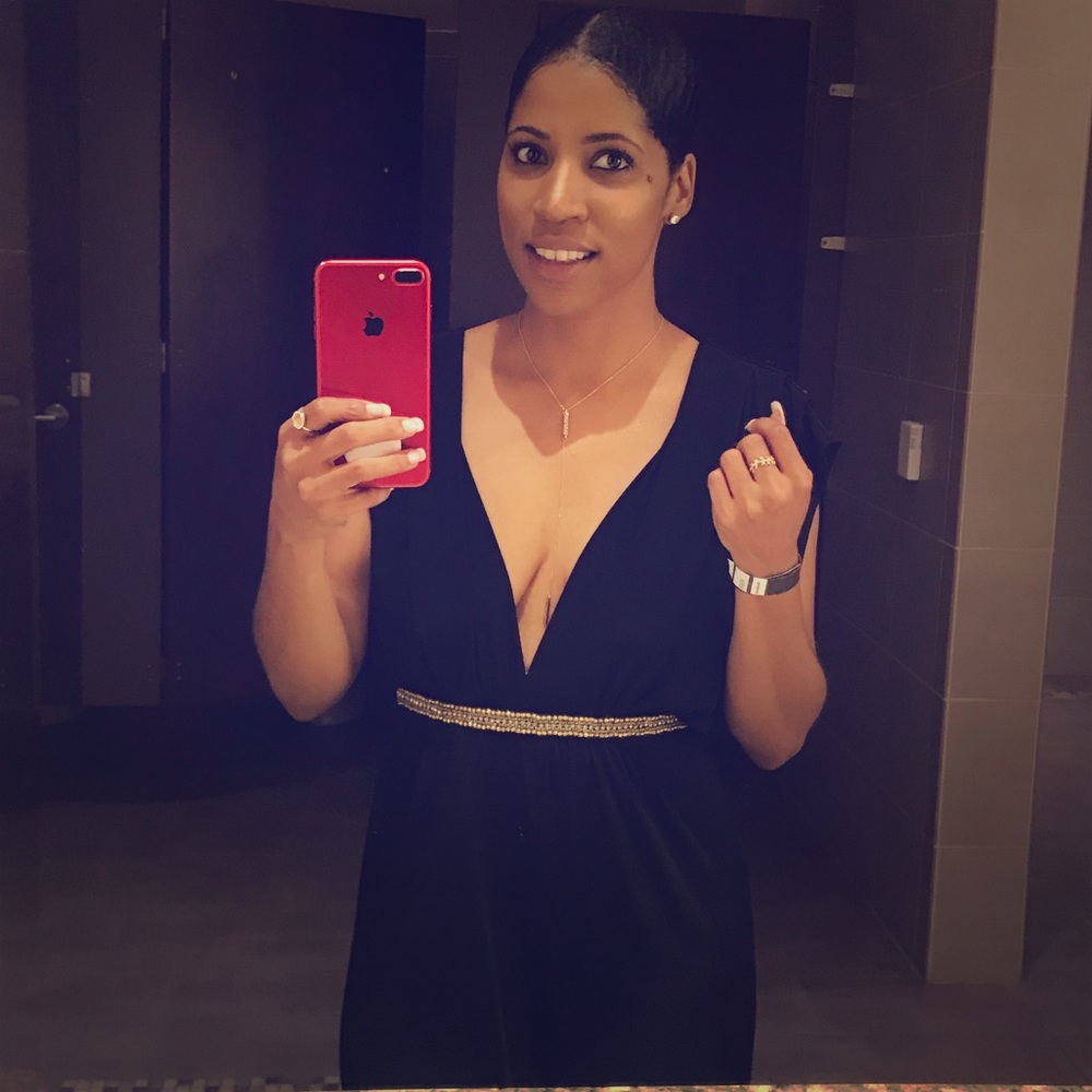 Black V neck romper
